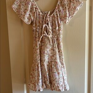 Ardene Floral Mini Dress in Pink and White